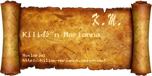 Kilián Marianna névjegykártya